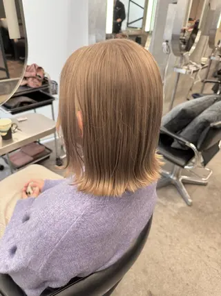 ミディアム カラー 髪質改善＆艶カラー Zina💋池袋のヘアスタイル