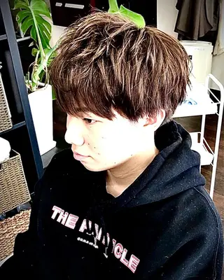 ショート カラー パーマ ヘアアレンジ メンズ men's特化　石井 貴章のヘアスタイル