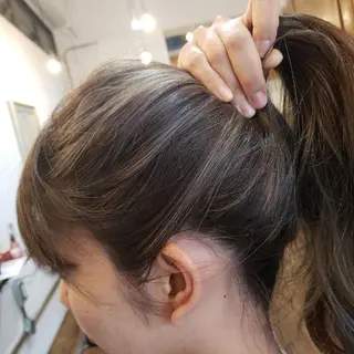 ロング カラー 饒平名 知也のヘアスタイル