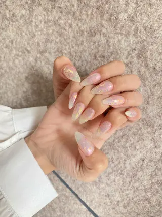 ネイル I-nailロング /ワンホン/キラキラのネイルデザイン