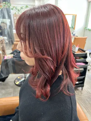 セミロング カラー おおた きょうかのヘアスタイル