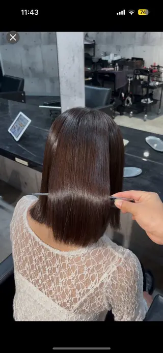 ミディアム 溝渕朋也 /髪質改善ストレートのヘアスタイル