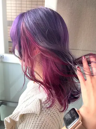 セミロング カラー 岩谷/ブリーチ 🪽透明感カラーのヘアスタイル