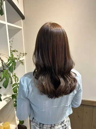 セミロング カラー ヘアアレンジ アレンジ/新宿 透明感カラー/ヤノのヘアスタイル