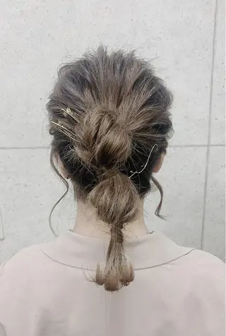 ミディアム ヘアアレンジ 京都最安価エクステ muuka🦋のヘアスタイル