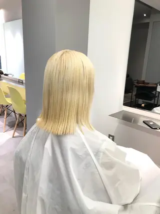 ミディアム カラー 矢島颯哉/ハイトーン ブリーチカラー💎のヘアスタイル
