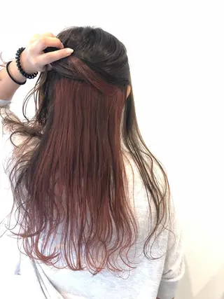 ロング カラー メンズ キッズ ネイル マツエク・マツパ 透明感カラー🤎 ゆりのヘアスタイル