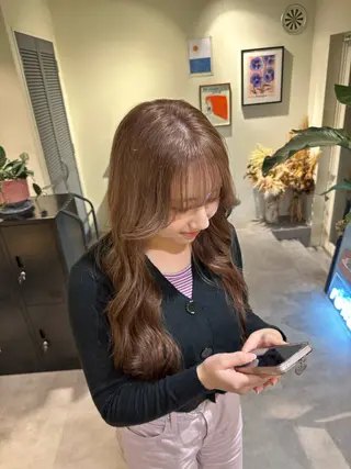 ロング カラー HANAME 原宿美容室のヘアスタイル