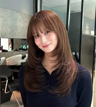 ロング 巻田匠海 透明感韓国ヘアのヘアスタイル