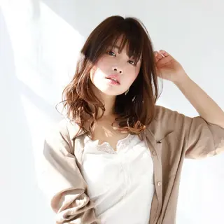 ミディアム カラー パーマ ヘアアレンジ 美艶カラー 髪質改善 似合わせカット 銀座のヘアスタイル