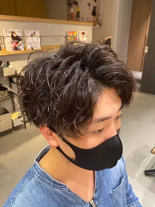 ショート パーマ メンズ 梅田茶屋町メンズ 専門美容師 山元一平のヘアスタイル