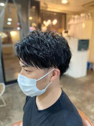 ショート メンズ ボブパーマ大人気 🍀店長ヨシダのヘアスタイル