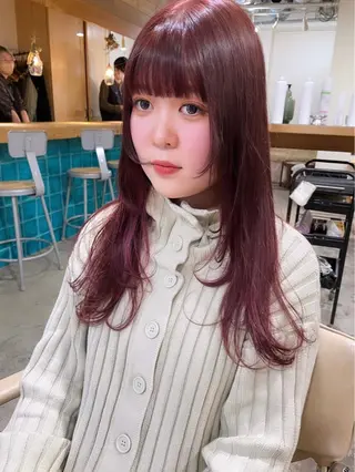 ロング カラー 竹内 柚子のヘアスタイル