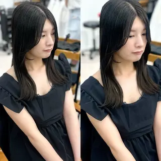 セミロング カラー パーマ ヘアアレンジ メンズ キッズ 骨格レイヤーカット 🌿美髪縮毛矯正のヘアスタイル