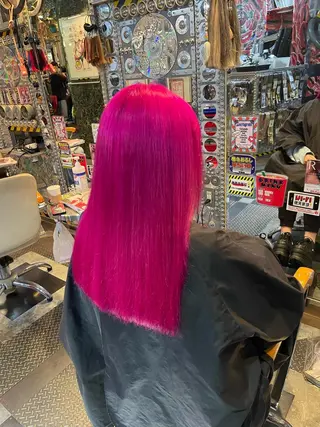 ロング カラー ヘアアレンジ 🌈派手髪エクステ ブレイズ🌈ひろとのヘアスタイル