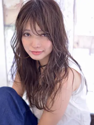 ミディアム パーマ 髪質改善/縮毛矯正/ トリートメント/庭田のヘアスタイル
