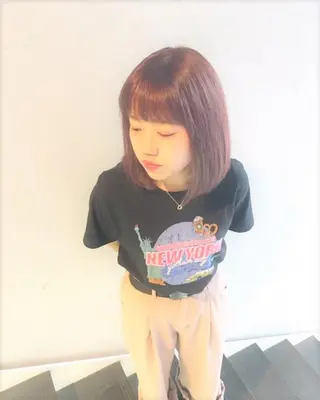 ショート カラー パピヨンロゼ 髪質改善/酸性のヘアスタイル