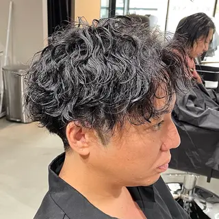 ショート パーマ メンズ 中崎町メンズパーマ/ シャドウ/山下拓実のヘアスタイル