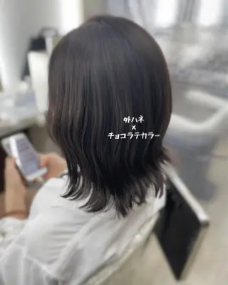 ミディアム カラー いけがみ ゆかなのヘアスタイル