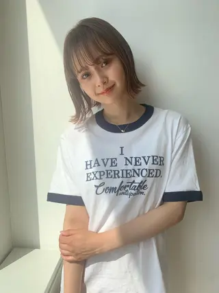 ミディアム カラー stylist店長 岡本真依のヘアスタイル