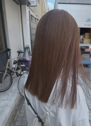 セミロング カラー 暖色カラー🍊 ボブ🌿顔周りcutのヘアスタイル