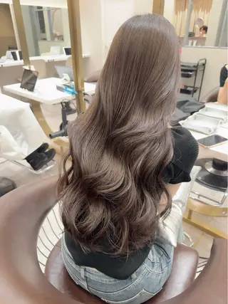 ロング カラー ヘアアレンジ ARIA💎縮毛矯正 ブリーチ💎複雑履歴のヘアスタイル