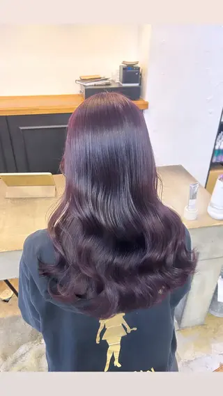 ロング カラー 🌷ラベンダーピンク 顔まわり🌷ねいろのヘアスタイル