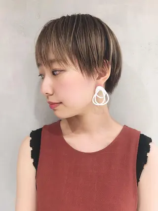 ショート カラー パーマ ヘアアレンジ ITbyALBUM 中野店のヘアスタイル