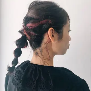 ミディアム カラー ヘアアレンジ mayu🤍 透明感カラーのヘアスタイル