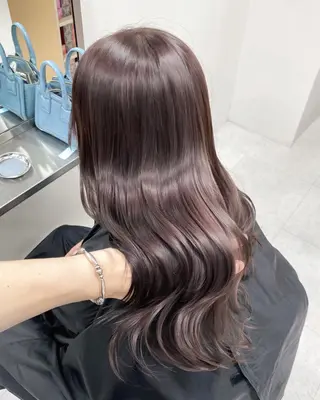 セミロング カラー ヘアアレンジ 赤み消し🫧韓国ヘア 🫧藤岡誠也のヘアスタイル
