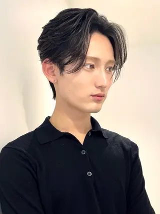 ショート パーマ メンズ センターパート職人 柏/メンズ/ ハルキのヘアスタイル