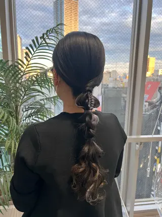 ロング カラー ヘアアレンジ ✨カチモリ✨レイヤー 韓国ヘア🇰🇷ゆいのヘアスタイル