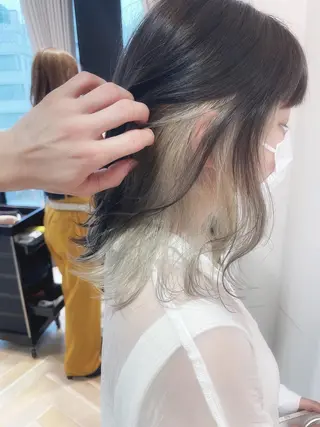 ミディアム カラー パーマ ヘアアレンジ キッズ ネイル マツエク・マツパ 髪質改善 の達人/杉原碧仁のヘアスタイル