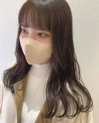 セミロング カラー hub hair レイヤー/透明感のヘアスタイル