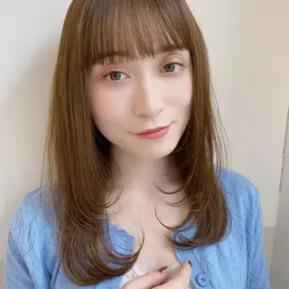 セミロング カラー 🪭risa 暖色/レイヤー🪭のヘアスタイル