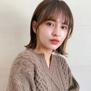 セミロング カラー 🌱小顔ヘア/ボブ ミディアム/双葉🌱のヘアスタイル