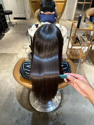 セミロング カラー 縮毛矯正/髪質改善 表参道/千田大地のヘアスタイル