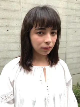 ミディアム ✨色持ちの良い艶 カラー✨蟹江真世のヘアスタイル