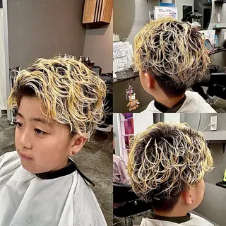 ショート カラー パーマ ヘアアレンジ メンズ キッズ ✨最強美容師✨ 💙にっしー西村💙のヘアスタイル