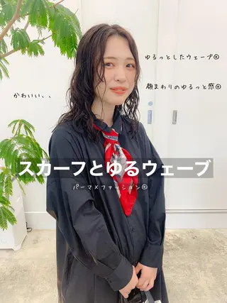 セミロング パーマ/パーマ落とし /藤木舜太のヘアスタイル