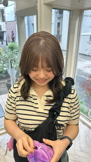 ミディアム カラー じゅわっと暖色カラー 🍊Moemiのヘアスタイル