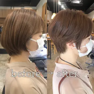 ショート カラー 骨格診断🍃ショート /ショートボブ✨岡元のヘアスタイル