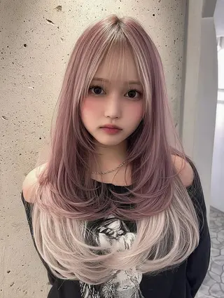 セミロング 福園 弘郁のヘアスタイル
