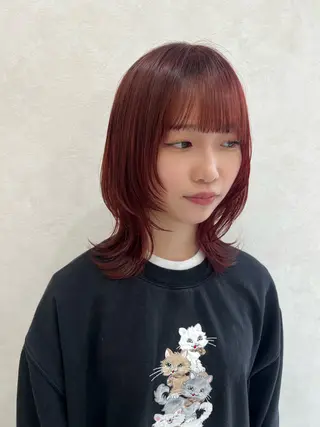 セミロング 韓国風🫧艶カラー 💟ran💟のヘアスタイル