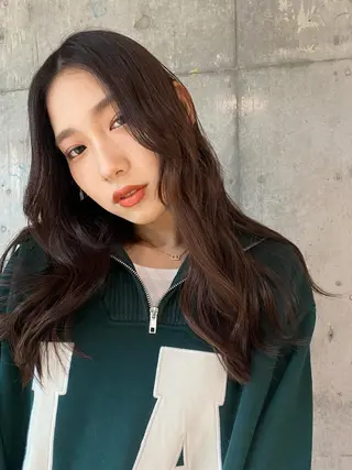 ロング カラー 艶感/韓国風 🤍moeka🤍のヘアスタイル