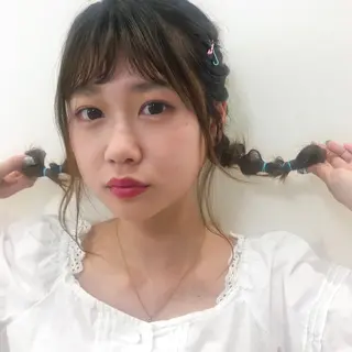 ミディアム ヘアアレンジ 愛されヘア/ 暖色カラー/まいこのヘアスタイル