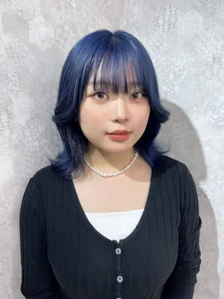 セミロング カラー ヘアアレンジ 韓国レイヤーカット/ 儚げカラーチナツのヘアスタイル