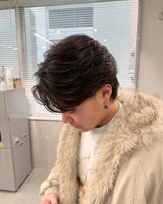 ショート カラー パーマ ヘアアレンジ メンズ キッズ なんじょう せなのヘアスタイル