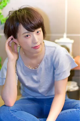 ショート カラー パーマ 【白髪ぼかし 専門GBG】自由が丘のヘアスタイル