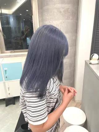 セミロング ♡似合わせハイトーン ♡maiのヘアスタイル